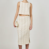 Beaded Pearl Midi Skirt