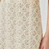 Beaded Pearl Midi Skirt