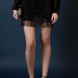 Sequined Tassel Mini Skirt