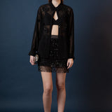 Sequined Tassel Mini Skirt