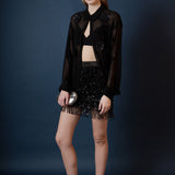 Sequined Tassel Mini Skirt