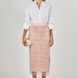 Sequins Tassel Midi Skirt