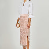 Sequins Tassel Midi Skirt