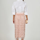Sequins Tassel Midi Skirt