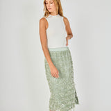 Sequin Fringe Midi Skirt