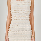 Ruffled Detail Square Neck Mini Dress
