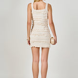 Ruffled Detail Square Neck Mini Dress