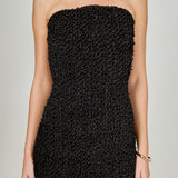 Strapless Smocking Detail Bodycon Mini Dress