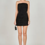 Strapless Smocking Detail Bodycon Mini Dress