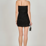 Strapless Smocking Detail Bodycon Mini Dress