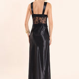 Lace Trim Sleevesless Midi Dress