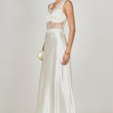 Lace Trim Sleevesless Midi Dress