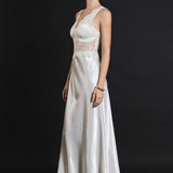 Lace Trim Sleevesless Midi Dress