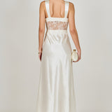 Lace Trim Sleevesless Midi Dress