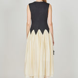 Contrast Color Midi Dress