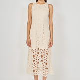 Pearl Floral Lace Midi Dress