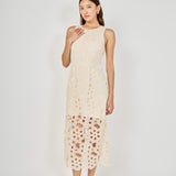 Pearl Floral Lace Midi Dress
