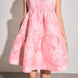 Floral Jacquard Mini Dress