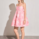 Floral Jacquard Mini Dress