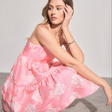 Floral Jacquard Mini Dress