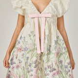 Jacquard Bow Mini Dress