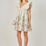 Jacquard Bow Mini Dress