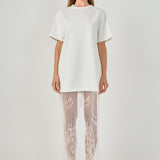 Mix Lace T-shirt Midi Dress