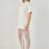 Mix Lace T-shirt Midi Dress