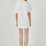 Mix Lace T-shirt Midi Dress