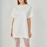 Mix Lace T-shirt Midi Dress
