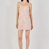 Strapless Floral Lace Mini Dress