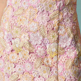 Strapless Floral Lace Mini Dress