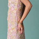 Strapless Floral Lace Mini Dress