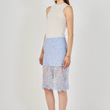 Sequin Lace Midi Skirt