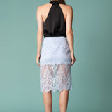 Sequin Lace Midi Skirt