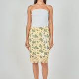 Printed Sequin Midi Skirt