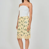 Printed Sequin Midi Skirt