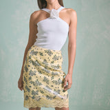 Printed Sequin Midi Skirt