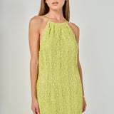 Sequin Halter Maxi Dress
