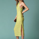 Sequin Halter Maxi Dress