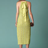 Sequin Halter Maxi Dress