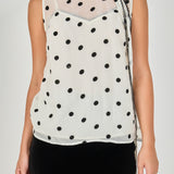 Polka Dot Bow Tie Sleeveless Top
