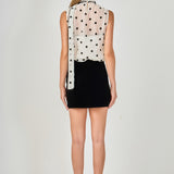 Polka Dot Bow Tie Sleeveless Top