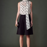 Polka Dot Bow Tie Sleeveless Top