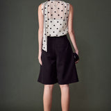 Polka Dot Bow Tie Sleeveless Top