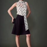 Polka Dot Bow Tie Sleeveless Top