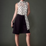 Polka Dot Bow Tie Sleeveless Top