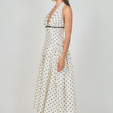 Halter Neck Polka Dot Maxi Dress