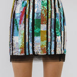 Multi Color Sequin Mini Skirt