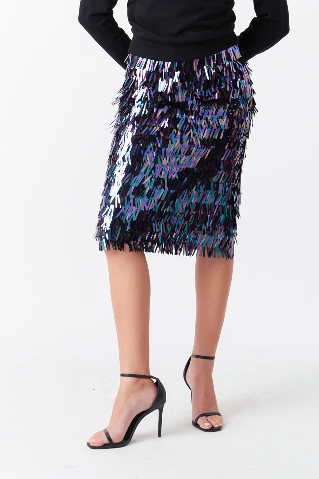SEQUIN MIDI SKIRT